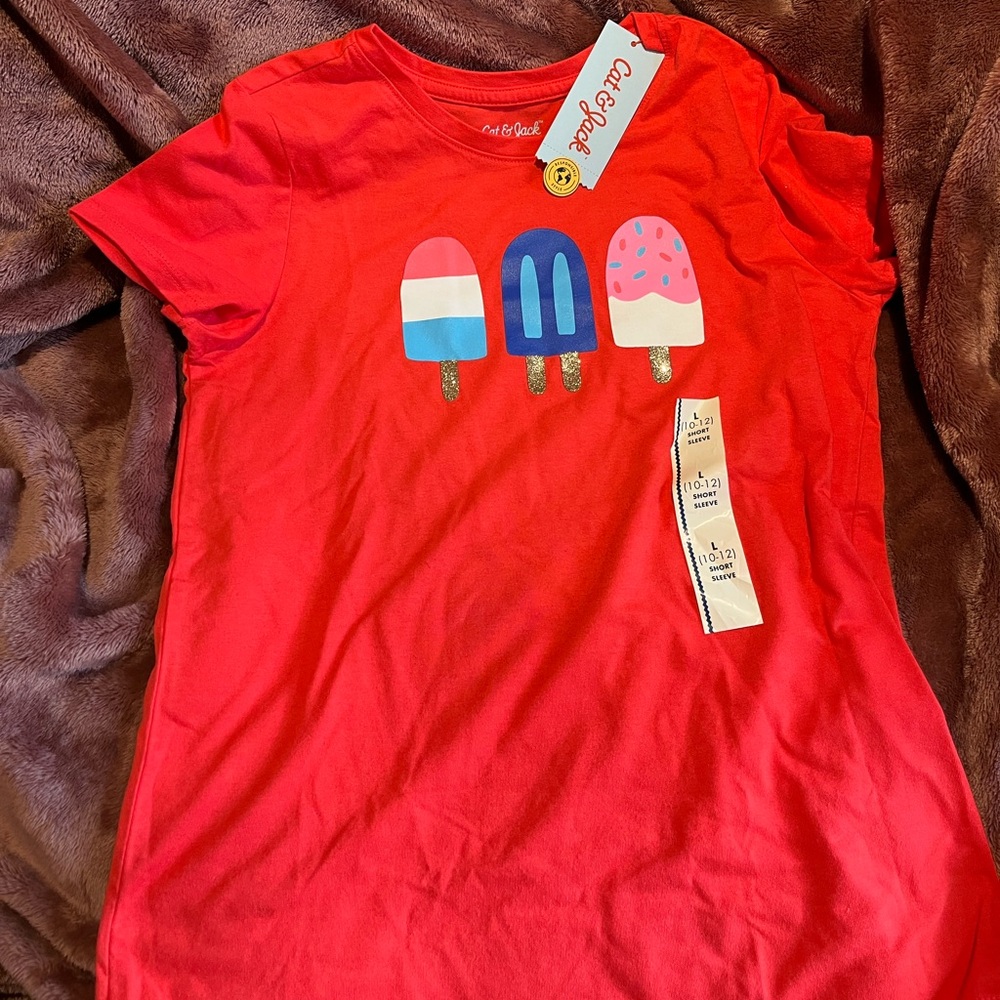 Cat & Jack Red Kids Popsicle T-Shirt